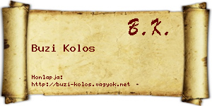 Buzi Kolos névjegykártya